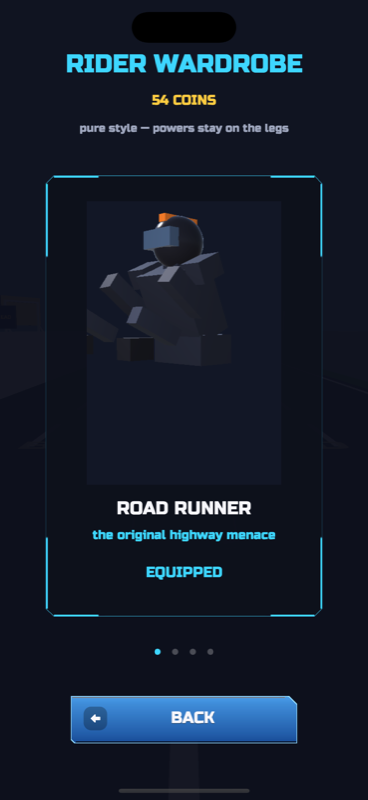 The rider wardrobe with unlockable outfits