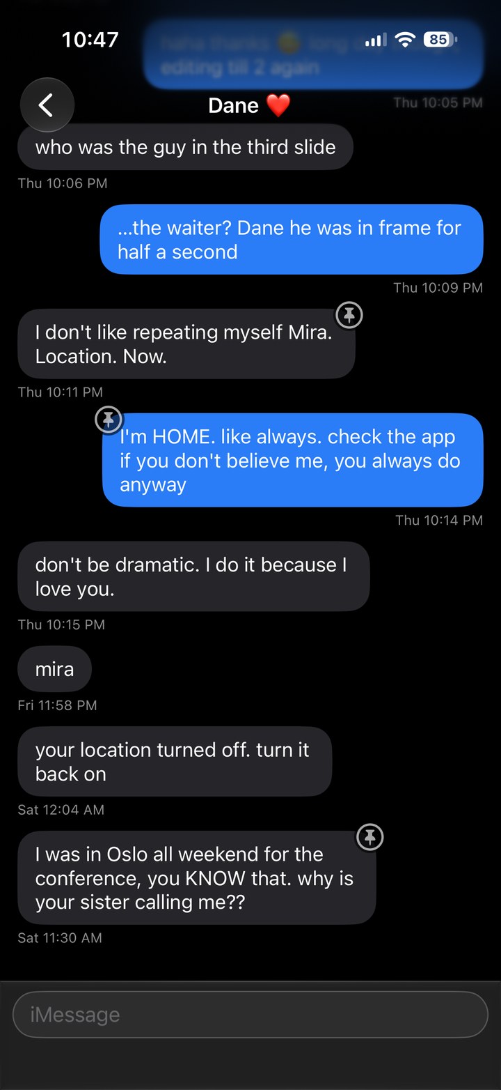 Reading the victim's message threads in LAST SEEN