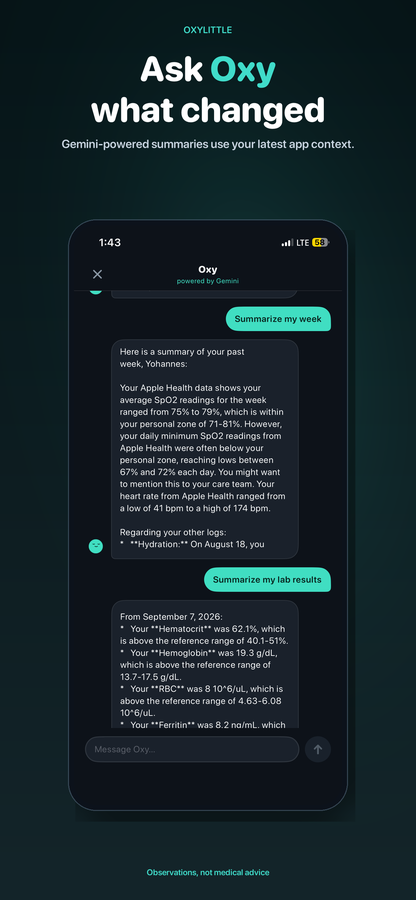 Oxylittle screenshot: Ask Oxy for context